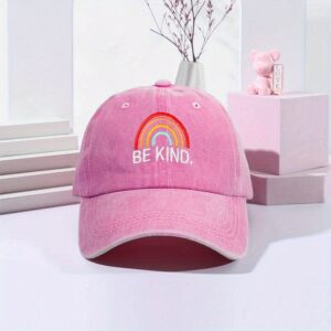 BE KIND Rainbow Washed Baseball Cap-Pink / Adjustable