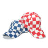 Wholesale Cotton Polyester Black and White Checkerboard Baseball Cap