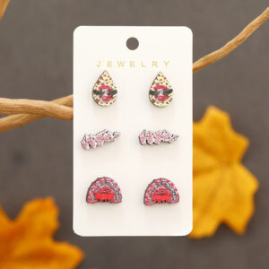 Wholesale Valentine's Day Printed Wooden Earrings
