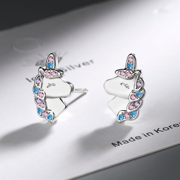 Wholesale Unicorn Rainbow Copper Earrings