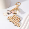 Wholesale Metal Lettering Wood Colorful Flow Mother's Day Keychain