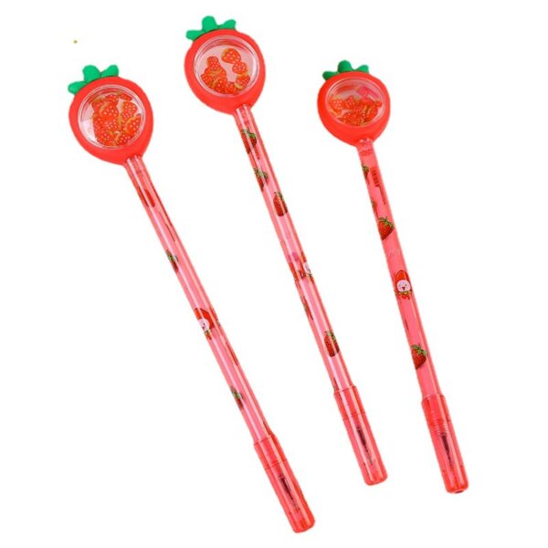 Wholesale Strawberry Sequin Gel Pen One