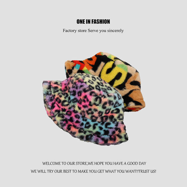 O1CN012tDbVw1JyTBVtW2AK_2209703131097-0-cib Wholesale Tie-dye Leopard Print Plush Bucket Hat