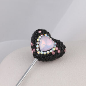 Dark night Peach heart western region pink main stone