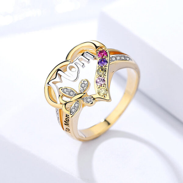 O1CN012tlU4c1LOPCzqsRPe_2211005661289-0-cib Wholesale Mother's Day Diamond Butterfly Alloy Rings