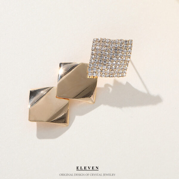 Wholesale Rhombus Zircon French Super Sparkle Earrings OLY-ES-SHY006