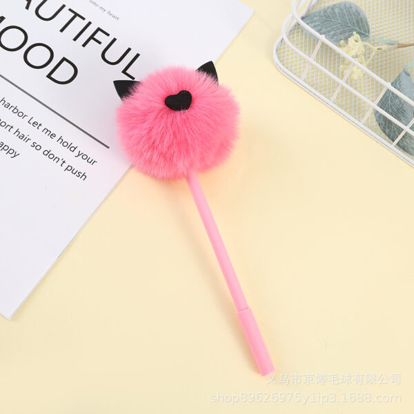 Wholesale Cat Ear Love Plastic Plush Cartoon Ballpoint Pen
