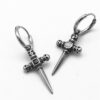 Wholesale Skeleton Cross Titanium Steel Earrings