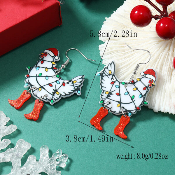 O1CN0131pFja21msSFPZU9C_1121057028-0-cib Wholesale Christmas Exaggerated Christmas Hat Animal Acrylic Earrings