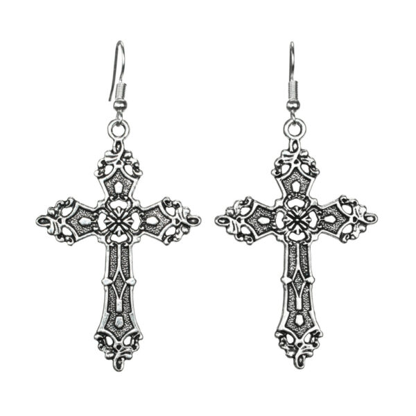 Wholesale Vintage Gothic Cross Alloy Earrings