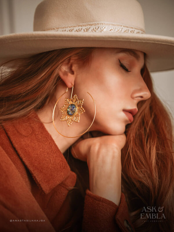 Wholesale Hollow Out Flowers  Alloy Earrings