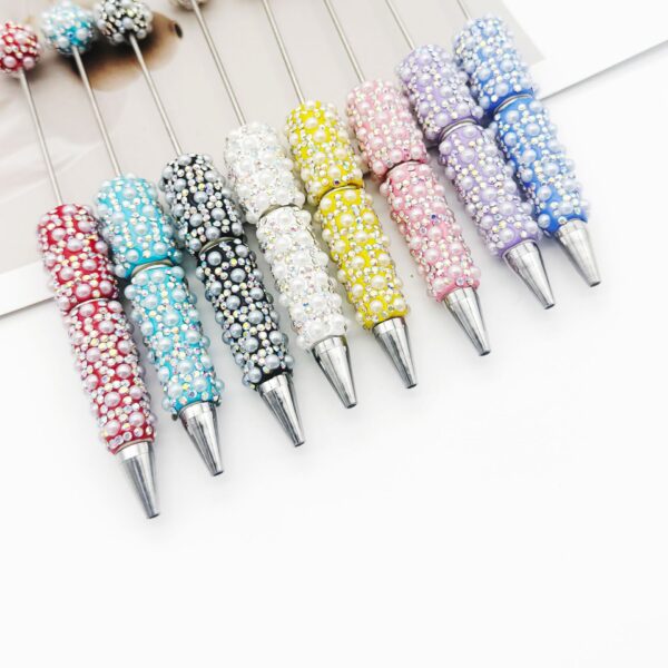 O1CN0132XDYr1WH2vkdltvL_2215718862762-0-cib-2 Wholesale Full of Diamonds and Pearls Creative Gradient Bead Piercing DIY Ballpoint Pen