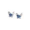 Wholesale Flash Diamond Blue Butterfly Copper Earrings