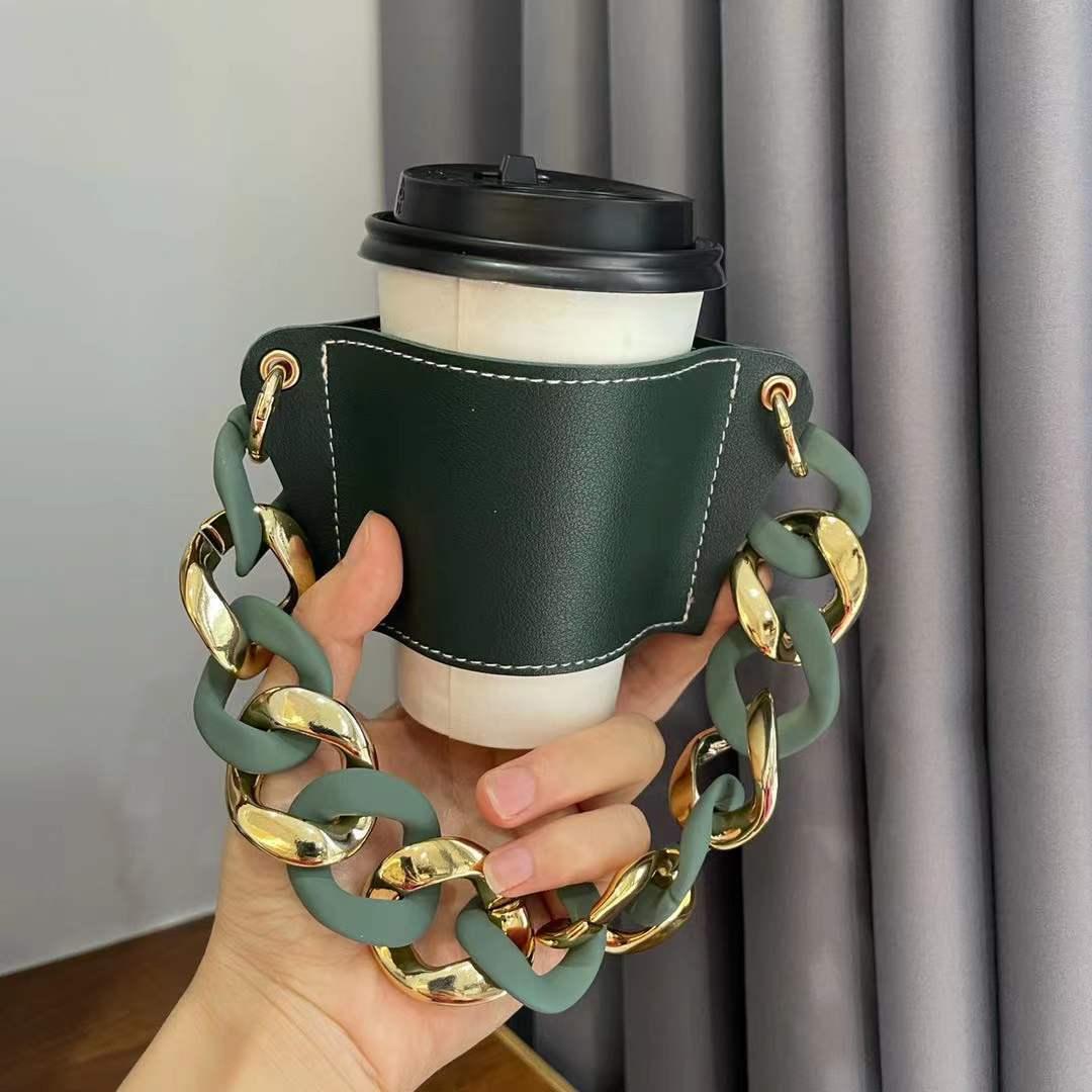 Wholesale Insulated Coee Cs, Hand-held Protective PU Leather Case
