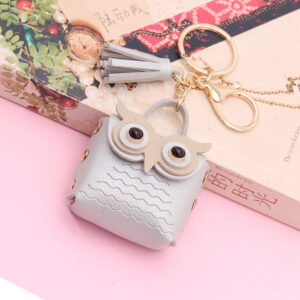 Silver / 5.5*5.5cm leather Owl (golden chain Buckle)