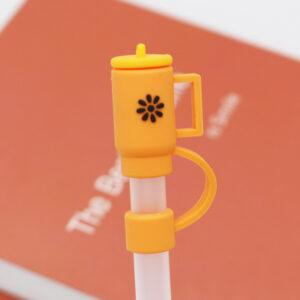 Orange monochrome flower-tea cup style 10mm / Bag does not include straw