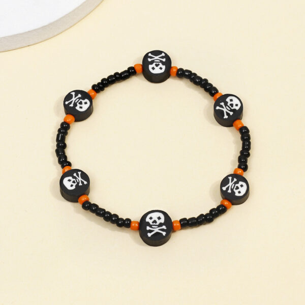 Wholesale Halloween Skeleton Bones, Soft Pottery, Rice Beads, Beaded Bracelets