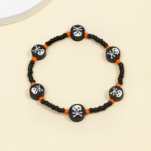 Wholesale Halloween Skeleton Bones, Soft Pottery, Rice Beads, Beaded Bracelets