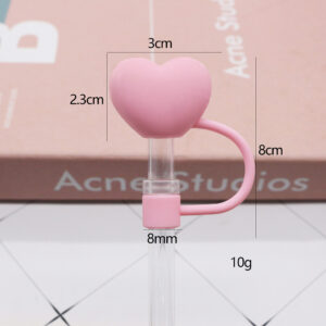 Silicone pure powder heart 8mm / Bagged without straw