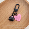 Wholesale Little Ghost Heart Pink Black Keychain