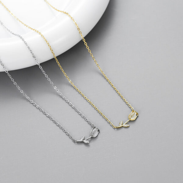 Wholesale S925 Sterling Silver Tulip Necklace