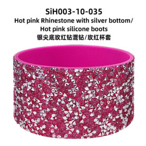 Silver pointed bottom rose red diamond mixed diamond rose red/cup cover