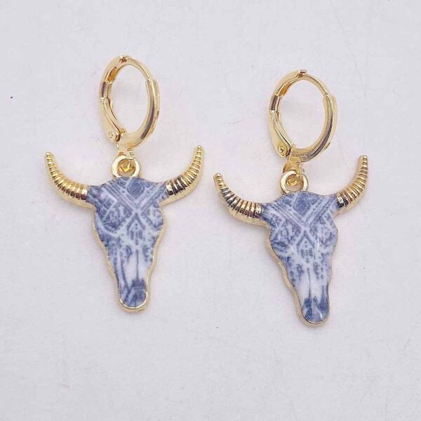 O1CN0139Iy4V26rWYfUsT5l_2209785017715-0-cib Wholesale Retro Ethnic Style Cow Head Pendant Western Cowboy Series Earrings