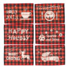 Wholesale Christmas New Santa Claus Fabric Knife and Fork Set Christmas Table Decoration Red and Black Plaid Printing Mat