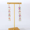 Wholesale Colorful Crystal Alloy Inlaid Glass Diamond Multi-layer Earrings