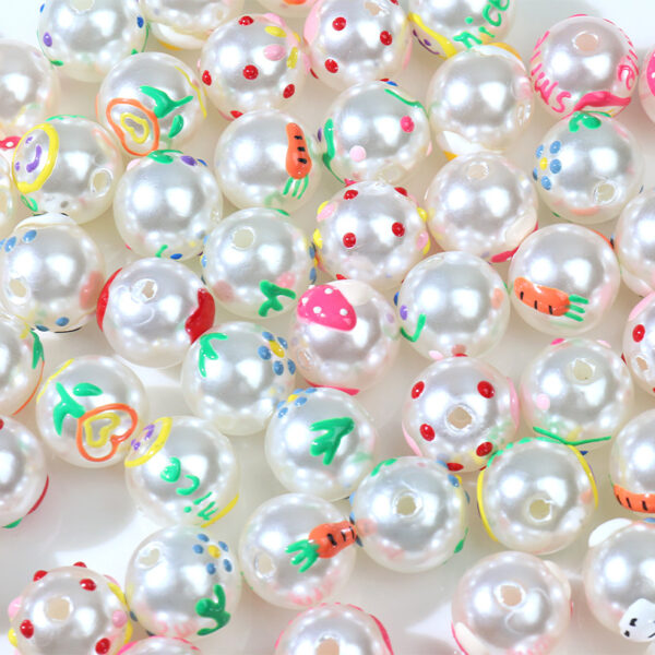 Wholesale Imitation Pearl Hand Painted Oil Drip Jewelry Accessories Beads