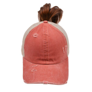 Orange-ponytail cap / Free size