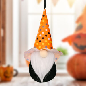 Halloween Pointed Hat Gnome Small Pendant B Orange Hat Dot