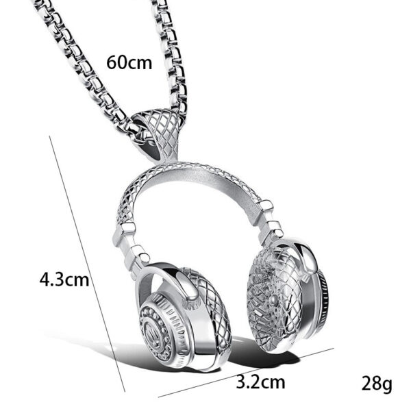 Wholesale Alloy Headphone Pendant Titanium Steel Necklaces