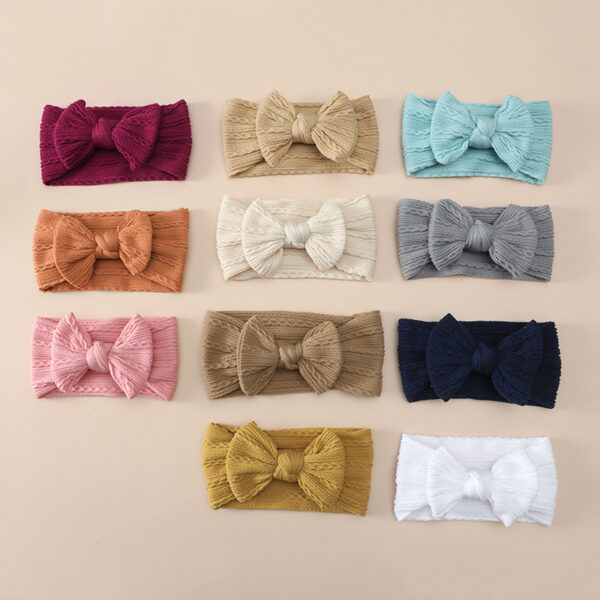 Wholesale Bow Knot High Stretch Nylon Jacquard Baby Headband