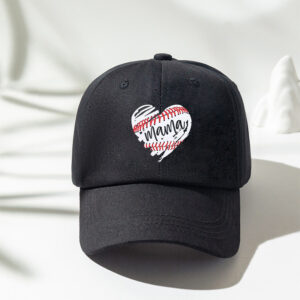 Printed MAMA Baseball Love Ball Cap-Black / Free size