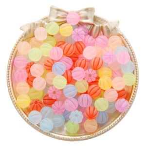 10mm frosted beads pumpkin beads candy color mixed color about 73 / 30 g/bag