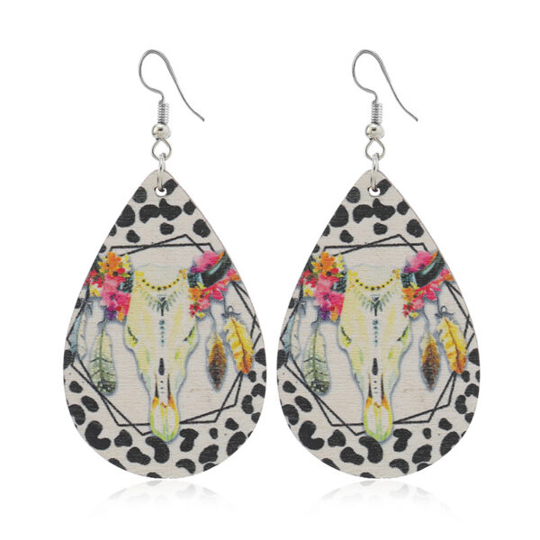 Wholesale Drop Long Western Style Wooden Earrings