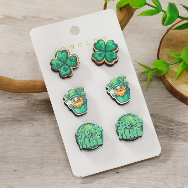 Wholesale St. Patrick's Day Wooden Set Earrings