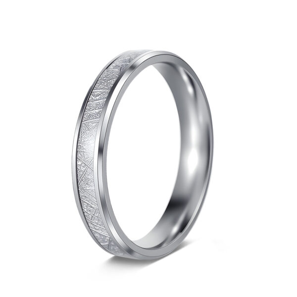 Wholesale Inlaid Ice Silk Foil 4MM Titanium Steel Rings