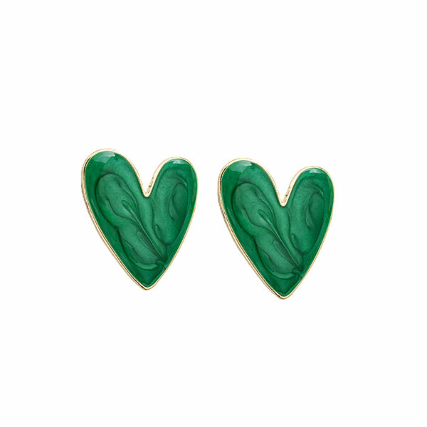 Wholesale Drip Oil Heart Alloy Ear Studs