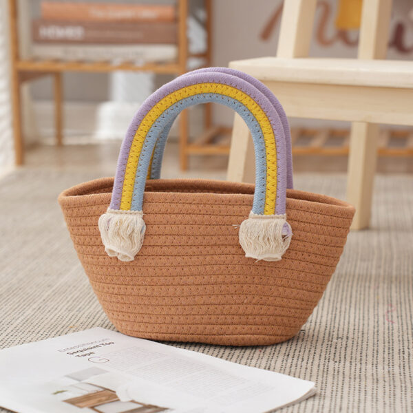Wholesale Cotton Rope Woven Rainbow Bag