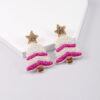 Wholesale Christmas Snowflake Christmas Tree Glass Diamond Handmade Pearl Rice Bead Earrings