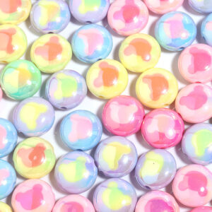 Colored flat bear (10/bag) / Random color mixing, size on the details page