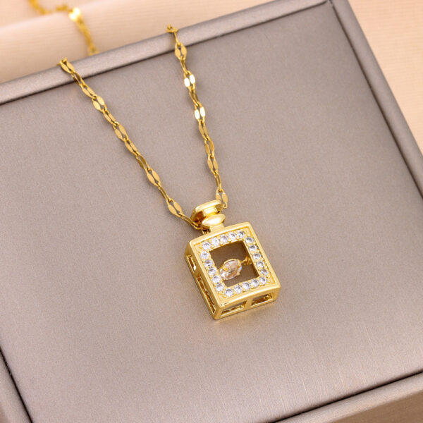 Wholesale Perfume Bottle Collarbone Stainless Steel Necklace
