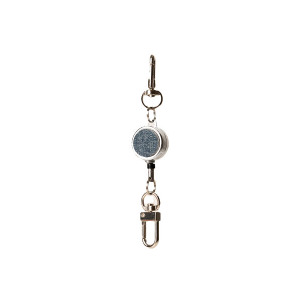 Wholesale Badge Reels Metal Cloth Pattern Retractable Keychain