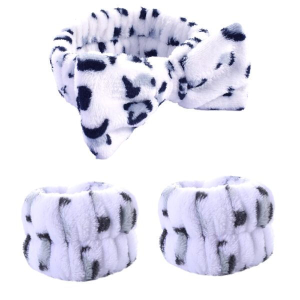Wholesale Color Leopard Coral Fleece Wash Face Wrist Band Headband