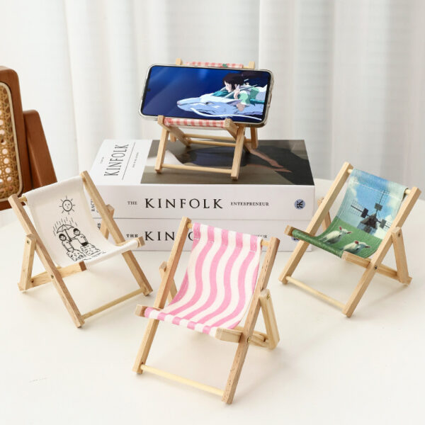 Wholesale Wooden Mini Beach Chair Folding Deck Chair Ornament