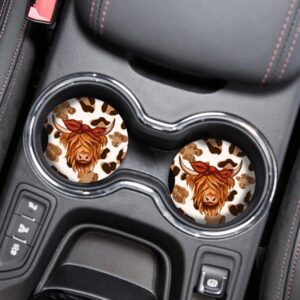 G [2 Pack]] / Highland Cow Coaster