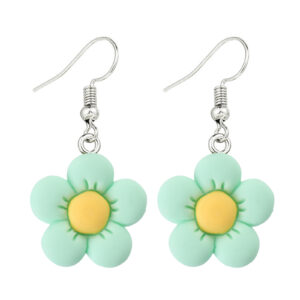 [M-11-46] Green Flower Earrings