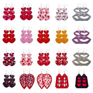 Wholesale Valentine Hearts Leather Earrings